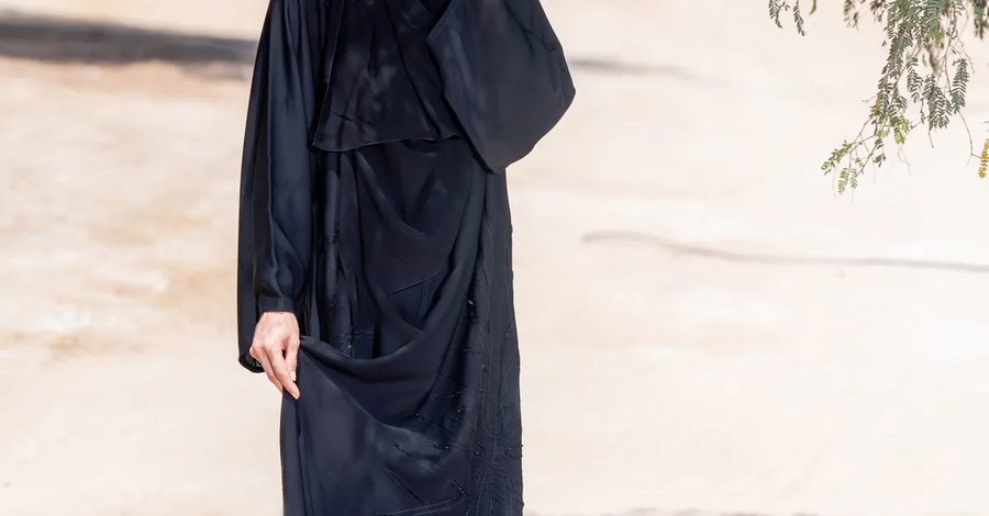 Noor Satin Abaya - Midnight Black — real product photo